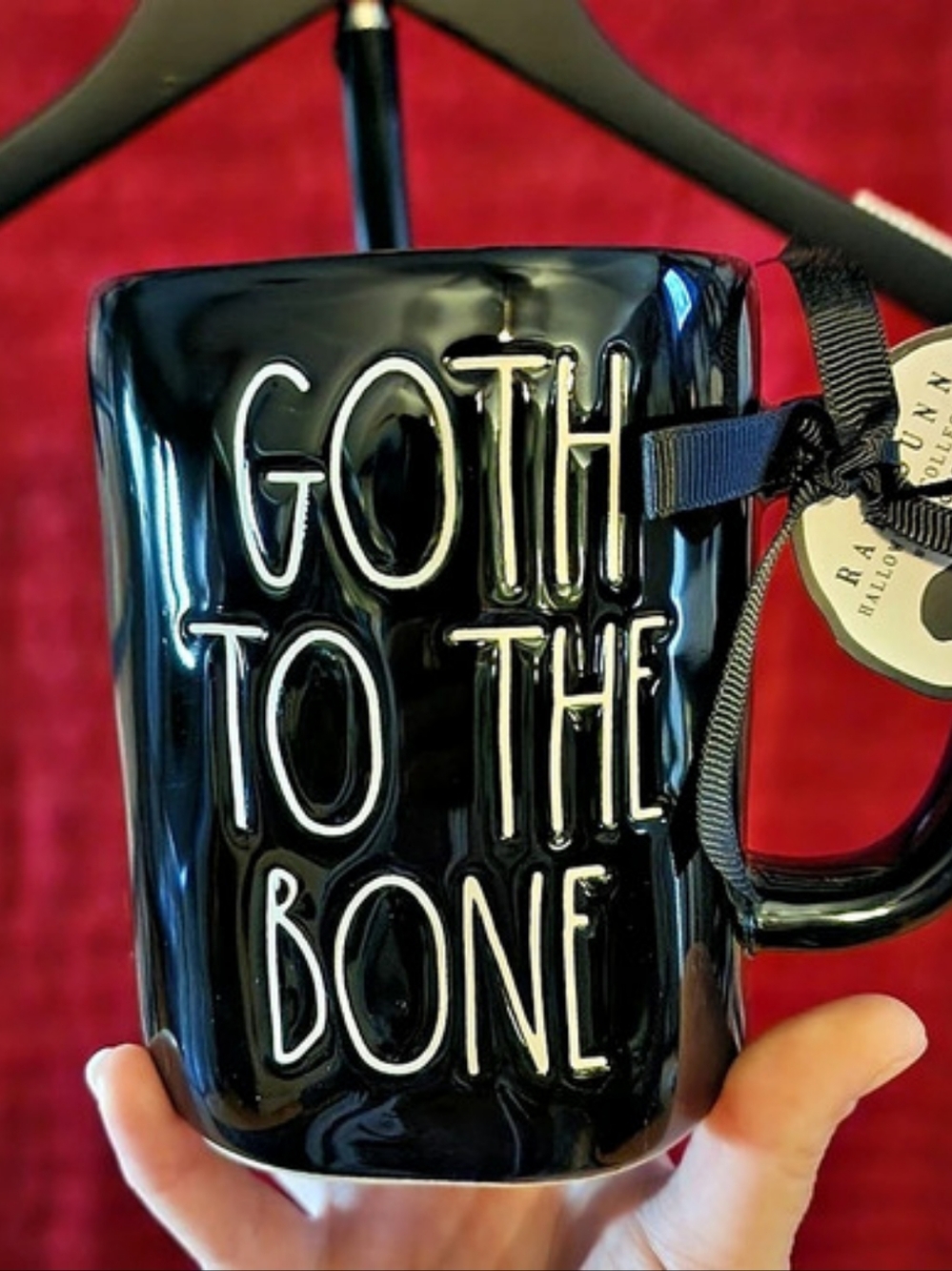 Rae Dunn Goth to the Bone Mug Black & White